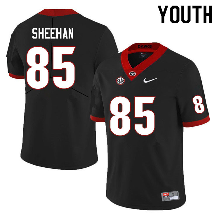 Youth #85 Drew Sheehan Georgia Bulldogs College Football Jerseys Sale-Black Anniversary
